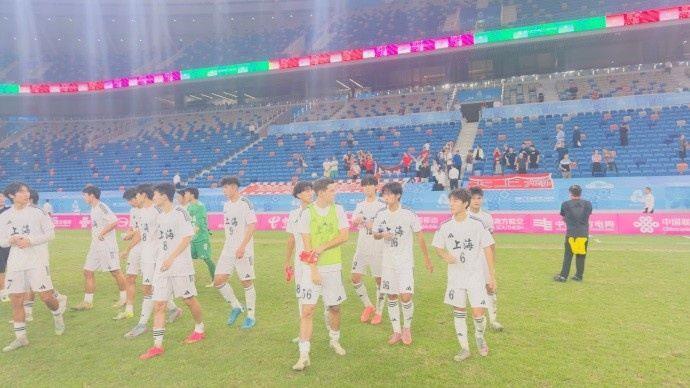 第十五届全运会U20男足比赛，上海U20队小组第一晋级1-8名排位赛