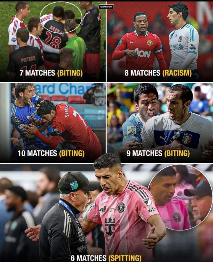 争议不断！苏牙生涯被禁赛：3次因为咬人，还有歧视吐口水撩阴腿