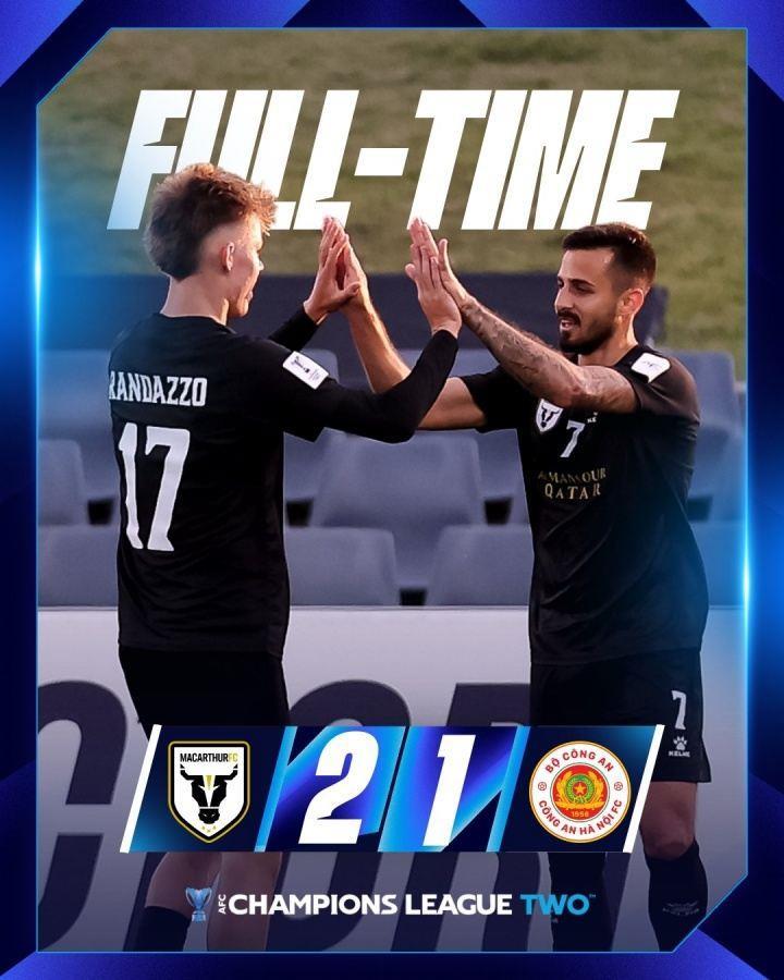 国安同组对手！麦克阿瑟2-1河内公安升至榜首，国安今晚对阵大埔