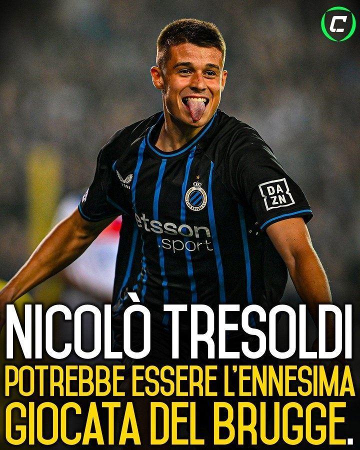 斯基拉：米兰关注布鲁日前锋特雷索尔迪，球员欧冠对阵巴萨破门