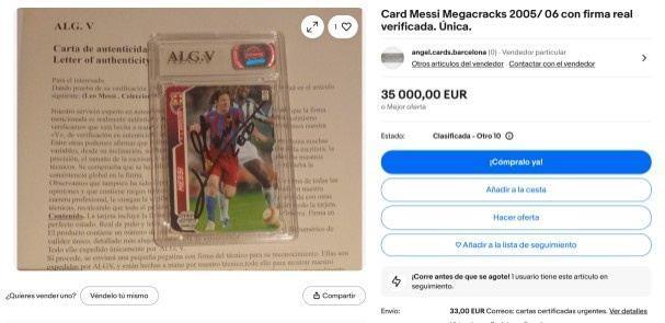 世体：梅西亲签的05-06赛季球星卡将被拍卖，估价高达3.5万欧元