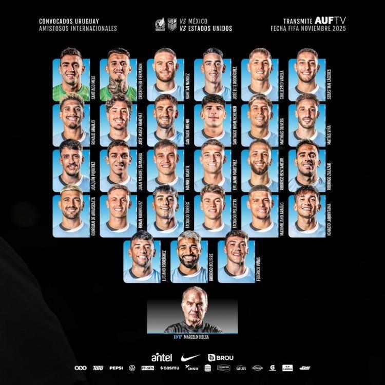 新一期乌拉圭大名单：巴尔韦德缺席，阿劳霍、吉梅内斯在列