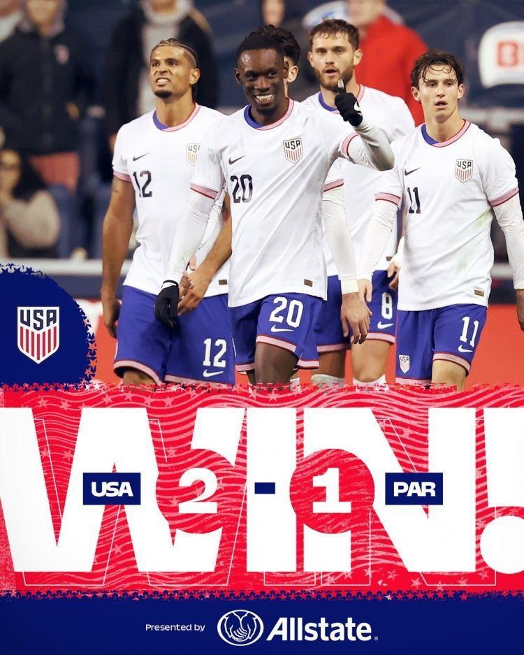 雷纳、巴洛贡破门！美国友谊赛2-1击败巴拉圭