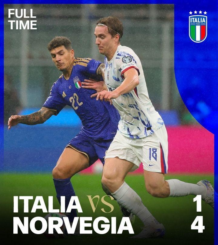 金玉其外…意大利FIFA排第9 身价世界第5，却2次惨败挪威无缘直通