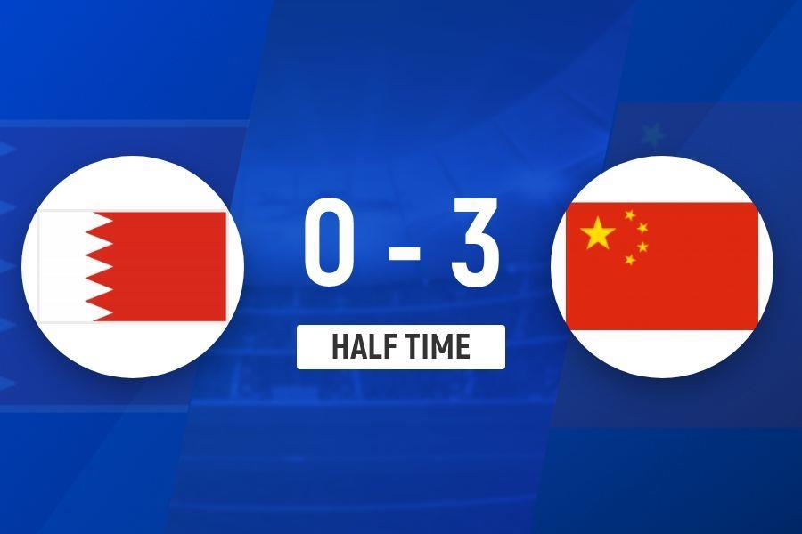 半场-U16国足3-0巴林U16 帅惟浩双响万项造点 点射邝兆镭造红牌