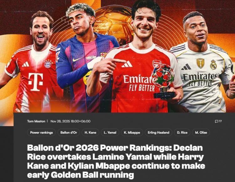 进球网评2026金球奖竞争力：凯恩姆总哈兰德前三，埃斯特旺在列