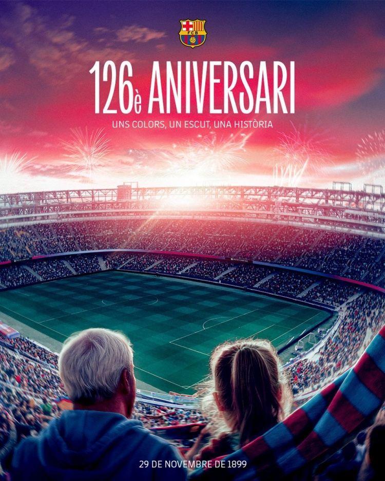 巴萨迎来建队126周年纪念日，俱乐部社媒晒海报庆祝