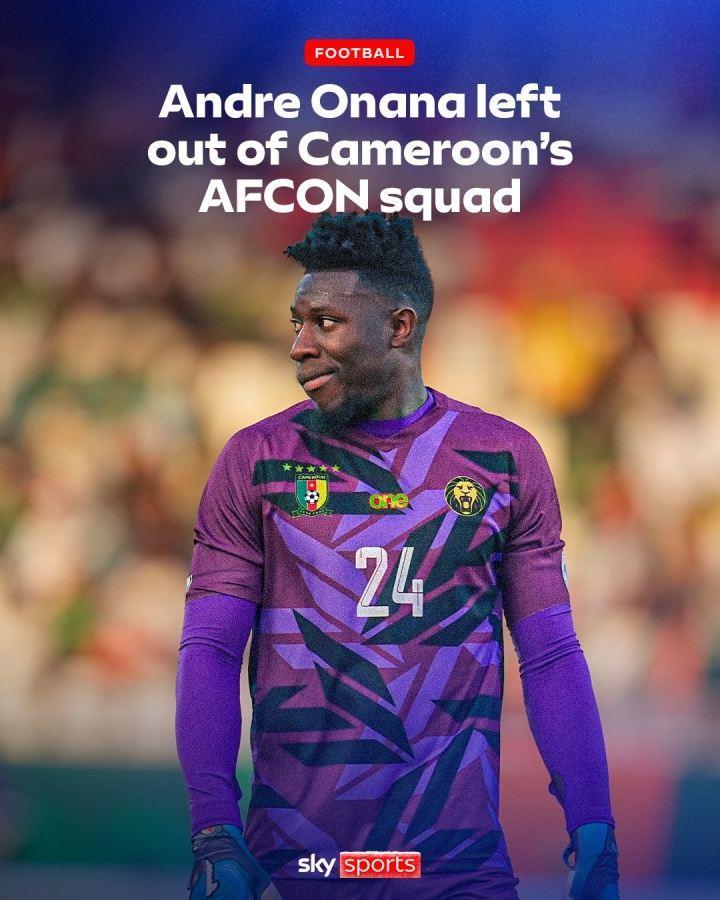 祸不单行…29岁奥纳纳被曼联弃用，上月世预赛出局 现无缘非洲杯