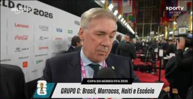 安切洛蒂：巴西队有能三场小组赛都赢下来，目标是打进世界杯决赛