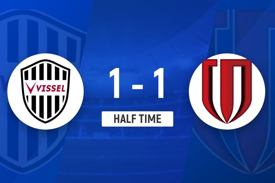 半场-周定洋中柱费利佩世界波建功 蓉城暂1-1神户胜利船