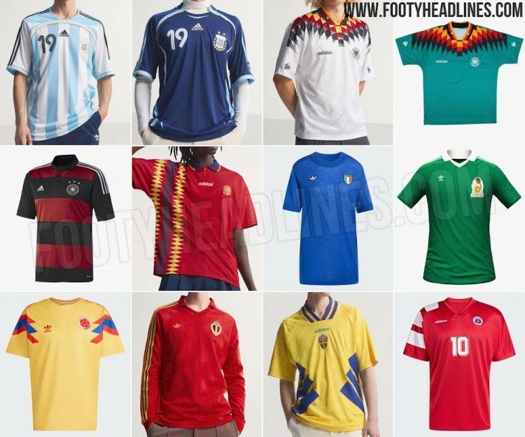 外媒：阿迪达斯将复刻德、阿、意、西等多国国家队的经典球衣