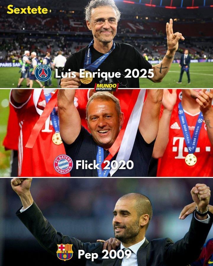 巴萨的主帅们！恩里克成为继瓜迪奥拉和弗里克后 第三位6冠王主帅