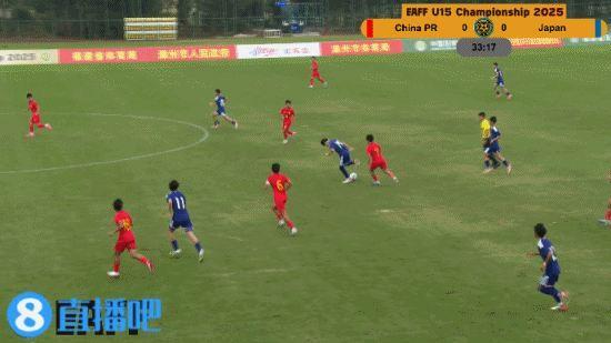 半场-日本U15队中柱沢口荣太破门 中国U15队暂0-1日本