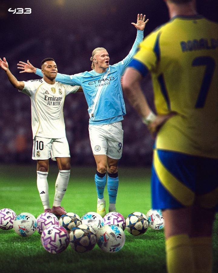 后浪一浪接一浪C罗两数据1日内分别被姆巴佩追平、哈兰德超越