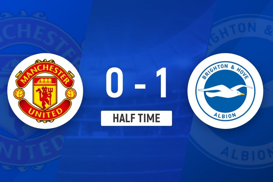 半场-曼联暂0-1布莱顿 达洛特失单刀拉门斯送礼险丢球 格鲁达破门