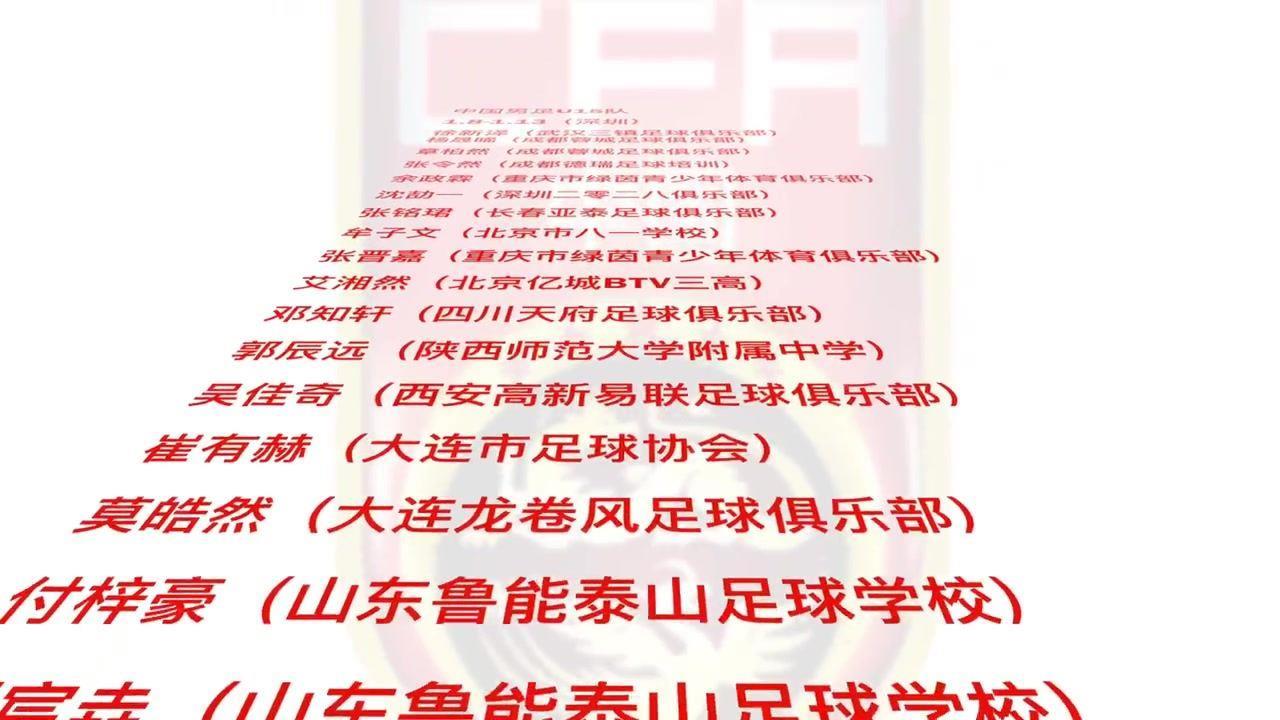 U-15国少队2026年首期第一批集训结束，30名球员接受了教练组考察