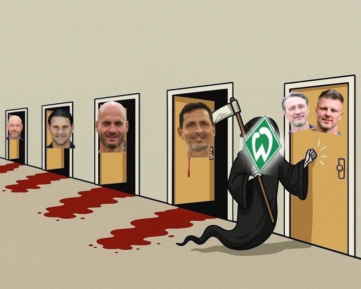 教练杀手！本赛季4名德甲主帅带队踢完不莱梅下课：滕哈赫2轮下课