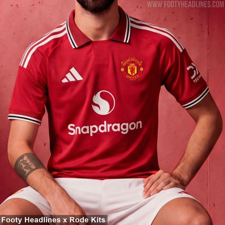 曼联下赛季主场球衣谍照：传统红色，设计灵感来源于上世纪70年代
