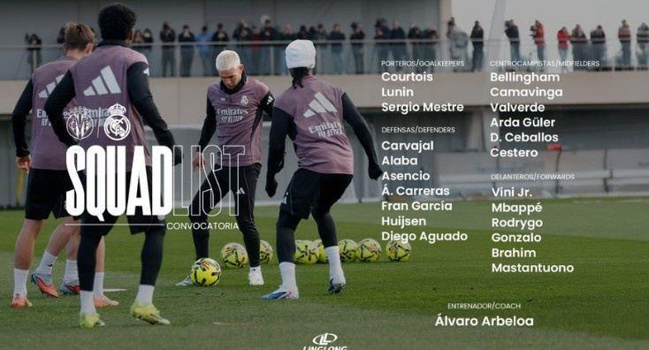 皇马官方公布本轮西甲名单：姆巴佩领衔，罗德里戈、迪亚斯回归