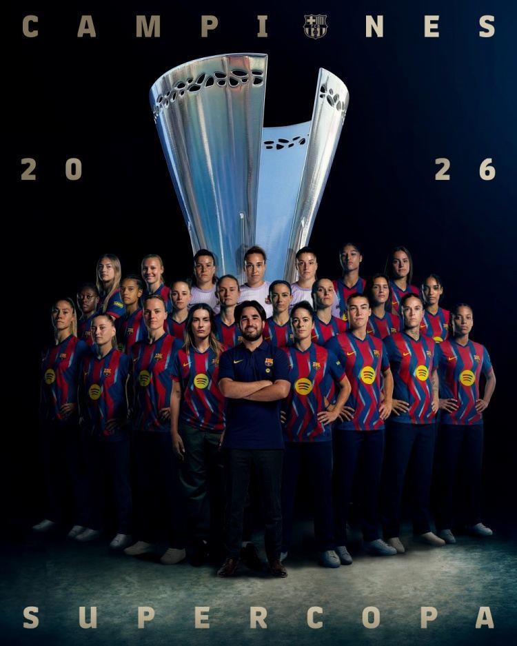 男女足双杀皇马！巴萨女足2-0皇马夺得2026年西超杯冠军