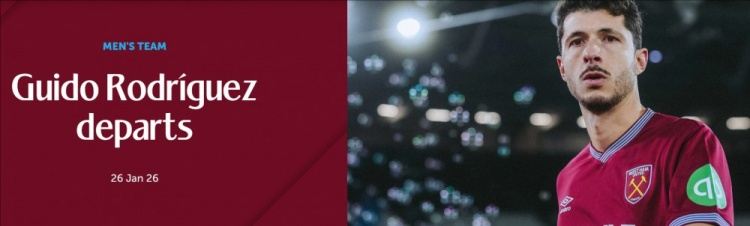 官方：西汉姆联中场圭多·罗德里格斯加盟瓦伦西亚，转会费未公开