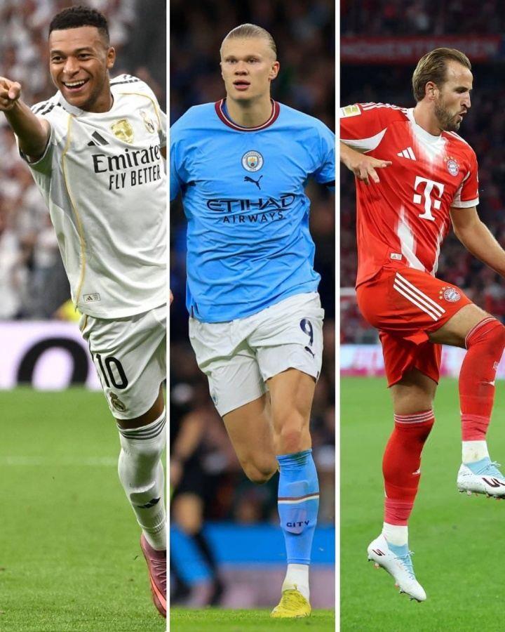 欧洲金靴排名：姆巴佩本轮双响追平头名凯恩，哈兰德一球之差紧咬