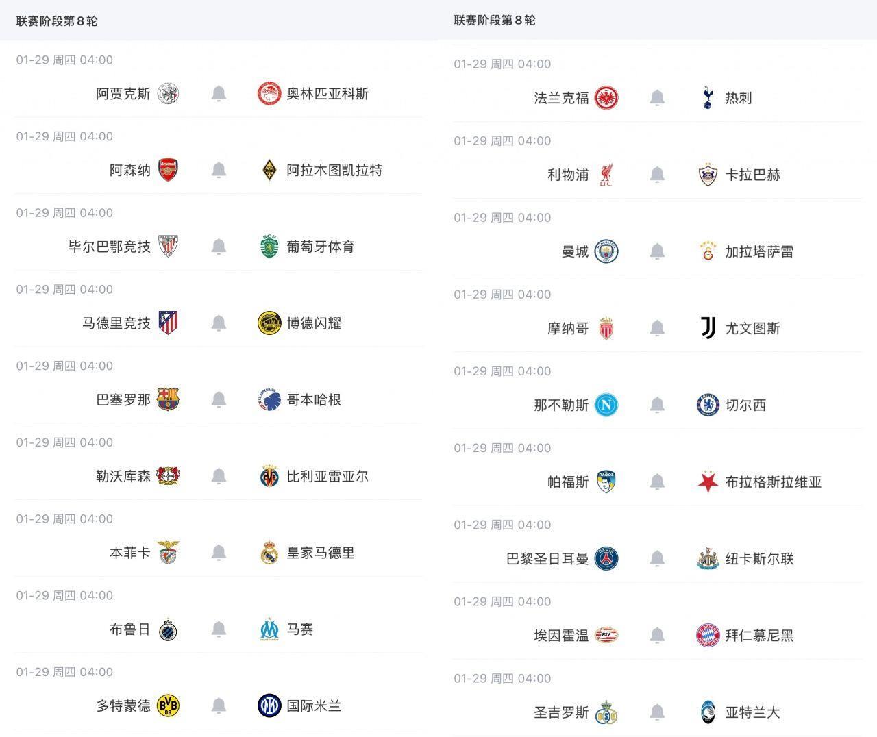 明晨4点大逃杀！欧冠末轮18场同开：8队同积13分 同分先看净胜球