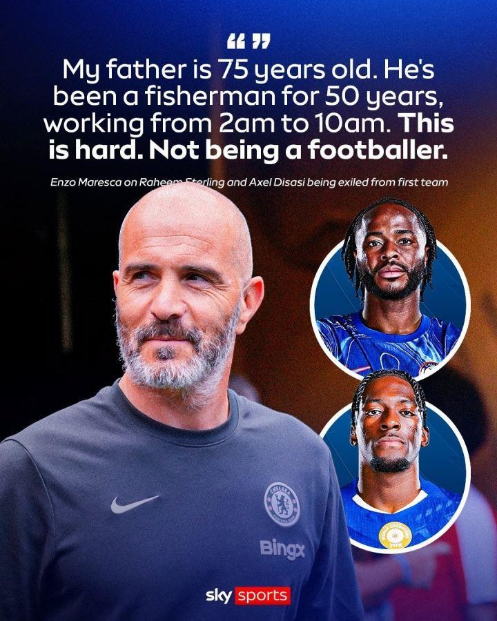 32万镑周薪斯特林离队！马雷斯卡曾说：我爸当了50年渔民才是真难