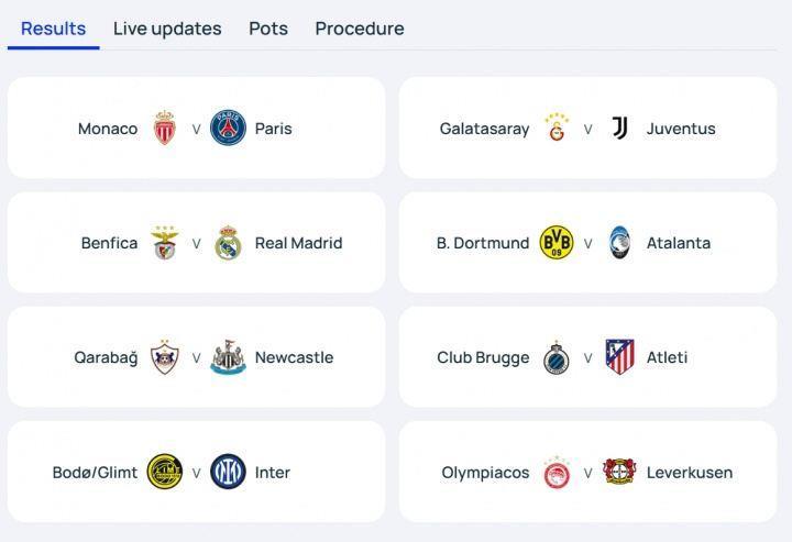 欧冠淘汰赛附加赛对阵：穆帅带本菲卡再遇皇马！巴黎碰摩纳哥