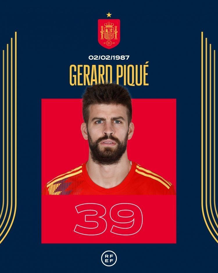 西班牙社媒祝皮克39岁生日快乐：世界冠军、欧洲冠军！！