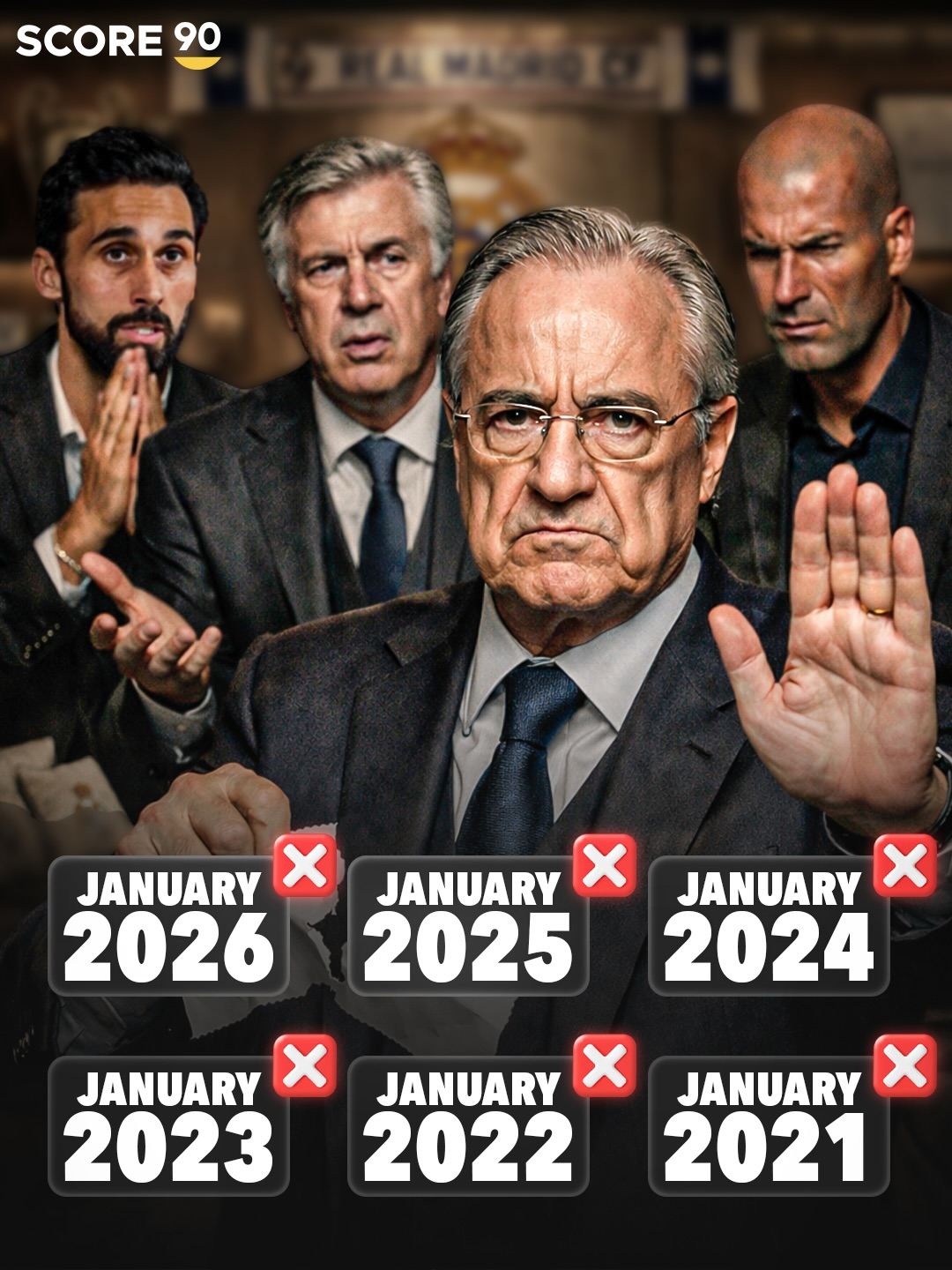 冬窗不签人！皇马连续6个冬窗无引援，上次还是3000万欧的雷尼尔