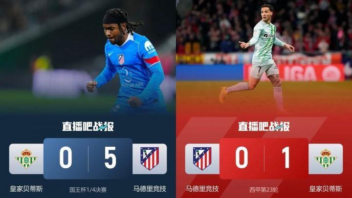 啊这…马竞国王杯5-0贝蒂斯3天后遭复仇，4-0巴萨3天后惨败保级队