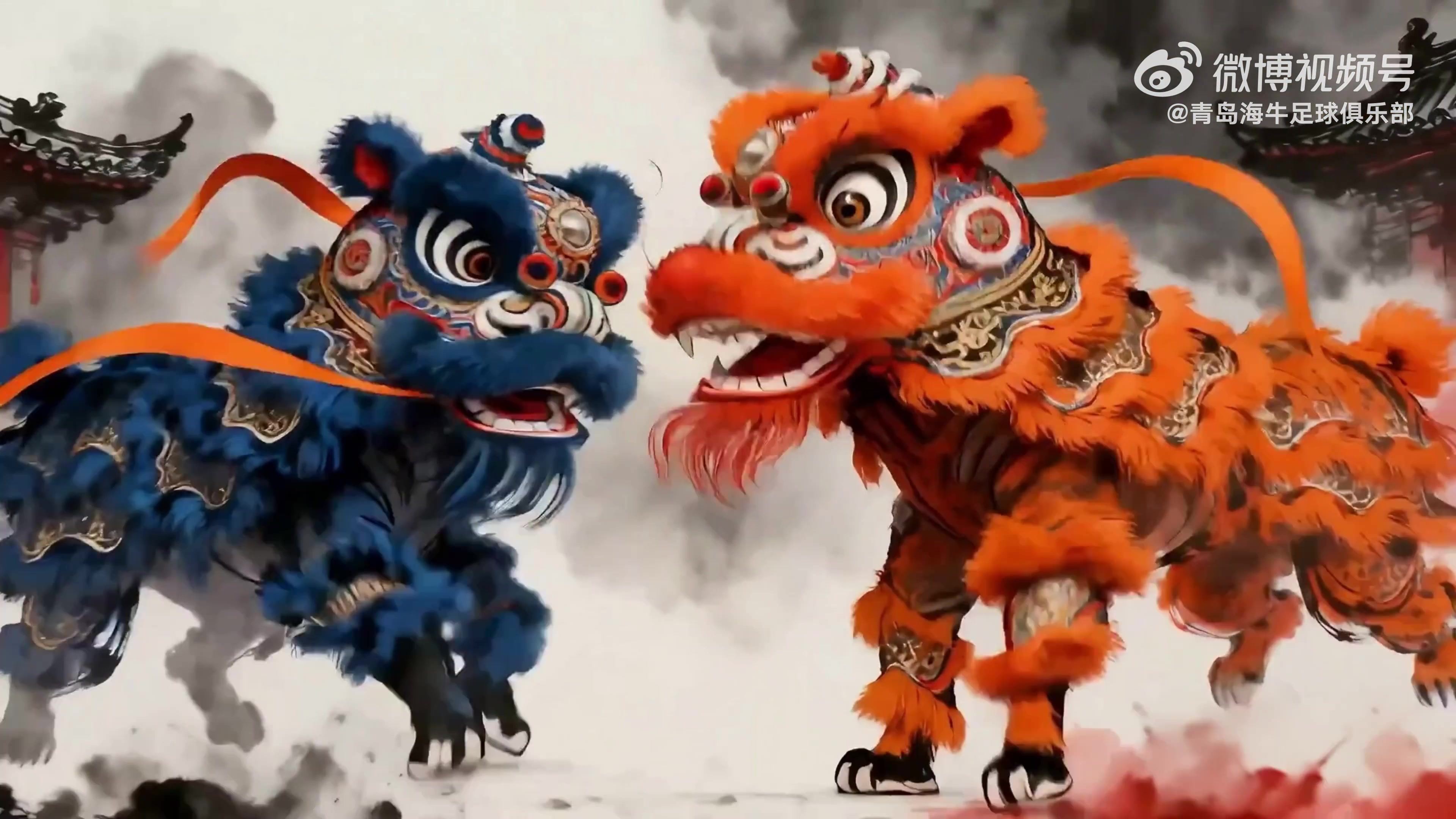 青岛海牛一线队球员们拜年啦！祝大家新年快乐！