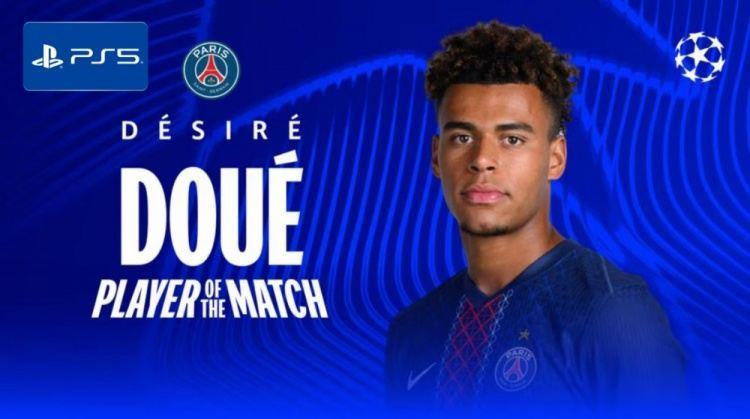 替补双响 造三球，官方：杜埃当选巴黎vs摩纳哥全场最佳球员