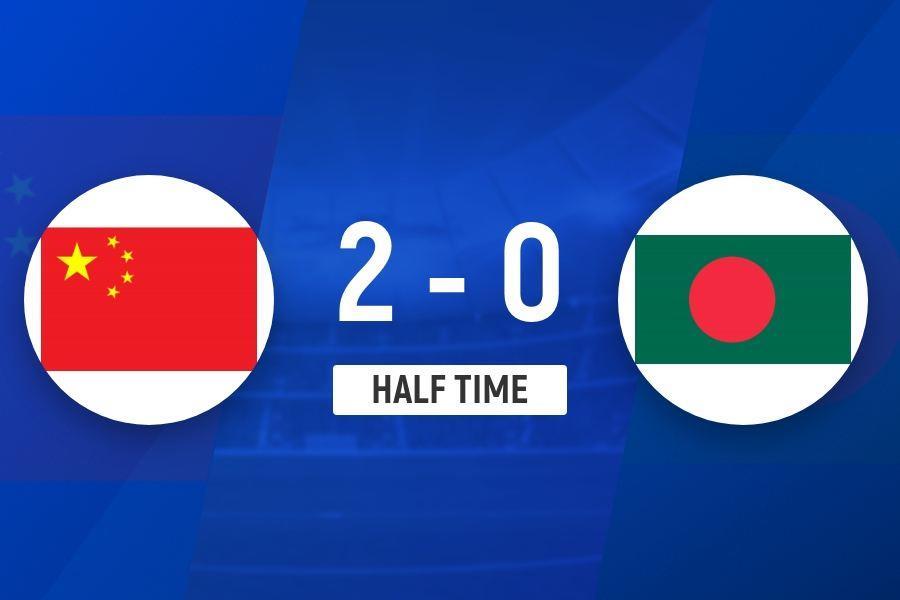 半场-中国女足暂2-0孟加拉国女足 王霜逆足世界波 张睿贴地斩建功