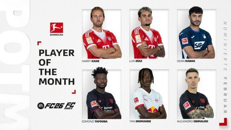 德甲2月最佳球员候选：凯恩、路易斯·迪亚斯、扬·迪奥曼德在列