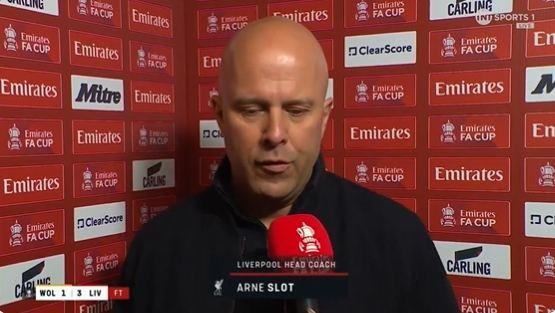 斯洛特：3天前狼队只有1次机会却进了2球 罗伯逊传射破局非常关键