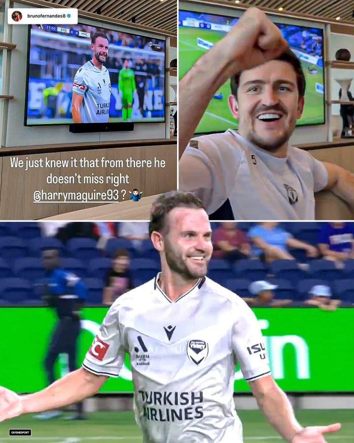 宝刀不老！37岁马塔澳超任意球直接破门，B费马奎尔社媒晒照祝贺