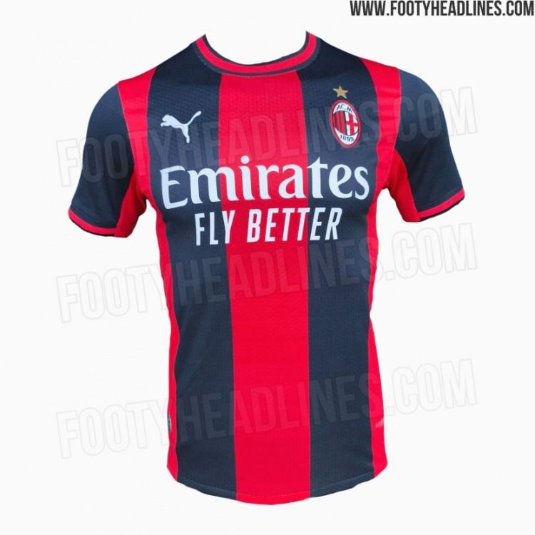 米兰下赛季主场球衣谍照：传统红黑条纹，灵感源自98-99赛季球衣