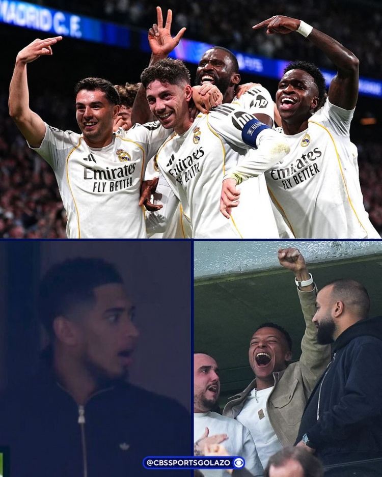 一脸惊愕！巴尔韦德上演帽子戏法，贝林厄姆在场边反应夸张