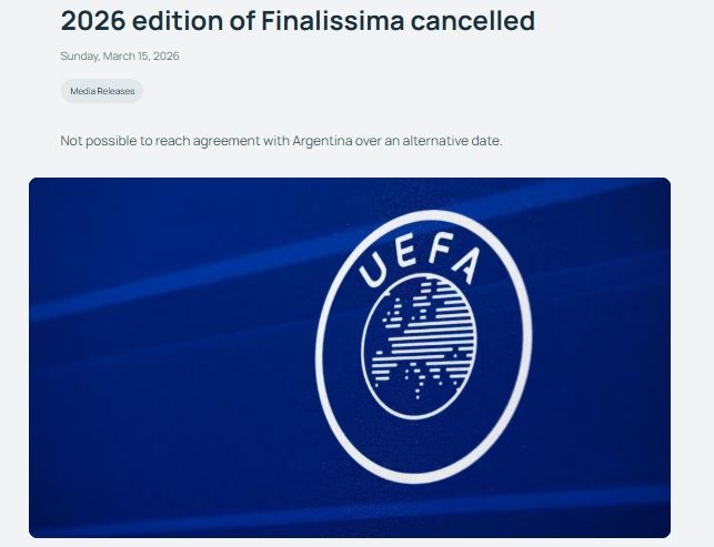 欧足联官方：3个替代方案均被阿足协拒绝，后者提议世界杯后举办