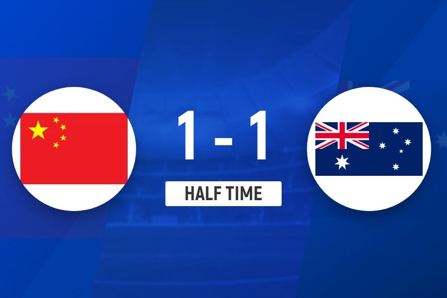 半场-中国女足暂1-1澳大利亚 张琳艳造点 点射中国女足轰10脚射门