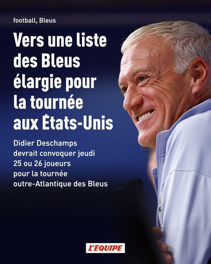 队报：拉比奥特、琼阿梅尼预计回归法国名单，登贝莱、杜埃将入选