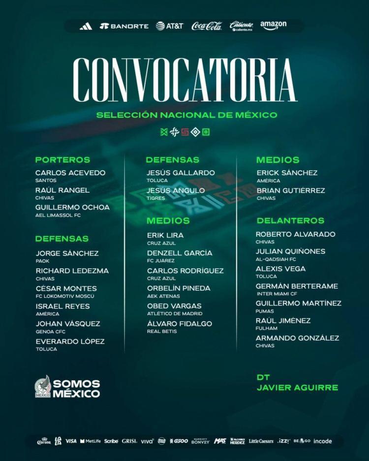 墨西哥国家队名单：40岁门将奥乔亚回归，贝尔特拉梅在列