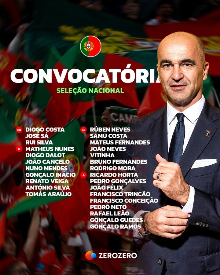 葡萄牙主帅：格雷罗主动要求不踢欧国联，因此不在世界杯候选中