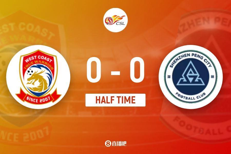 半场-西海岸0-0新鹏城 韦斯利头球造险戴维森落叶球中楣