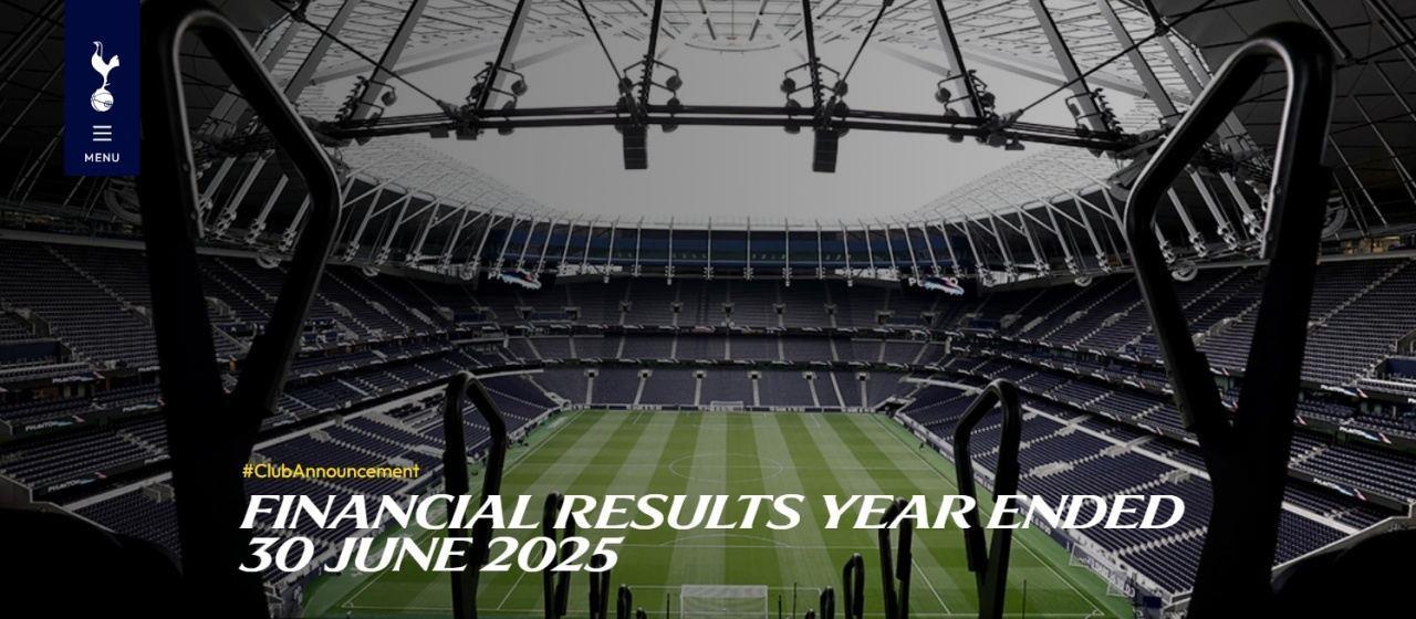 热刺官方财报：总收入5.653亿镑，营利降至1.123亿镑