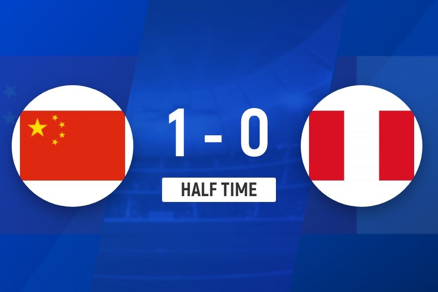半场-U16国足1-0秘鲁U16 刘凯源破门柯博文远射造险 失单刀