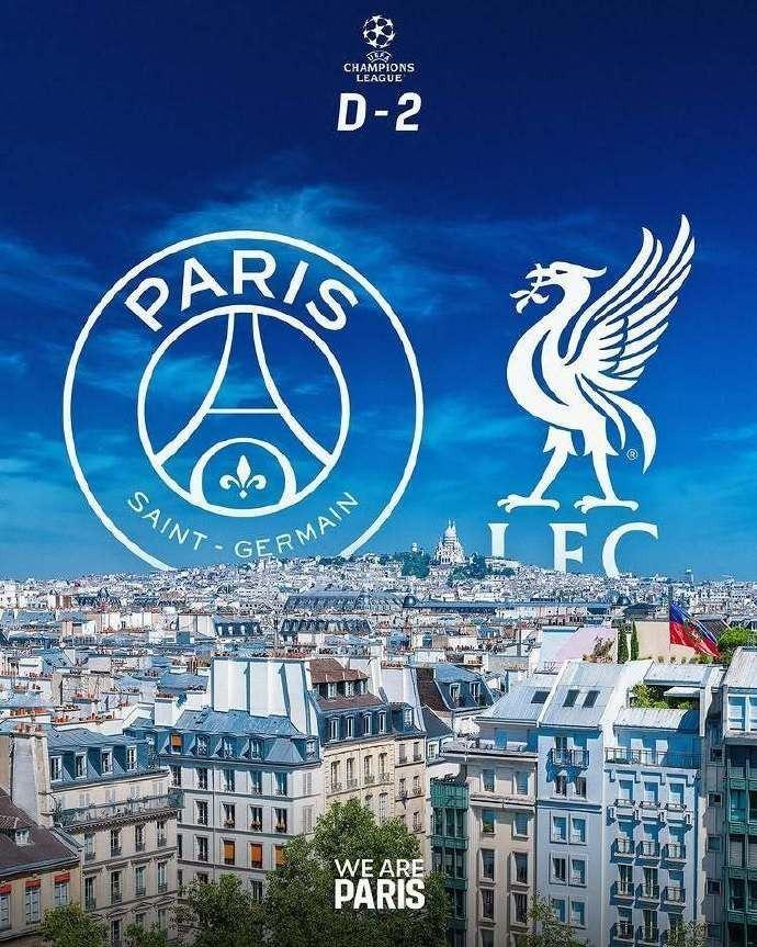 即将迎战利物浦！巴黎发布欧冠赛前预热海报