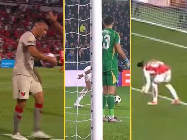 又是手接球争议！此前加布“孩子般错误”没判点，明斯被判点